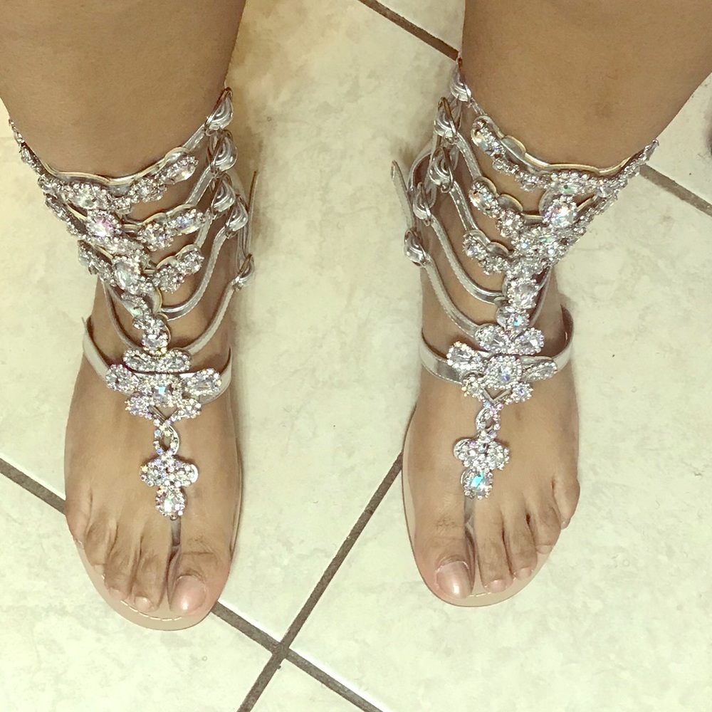 Crystal Rhinestone Gladiator Sandals